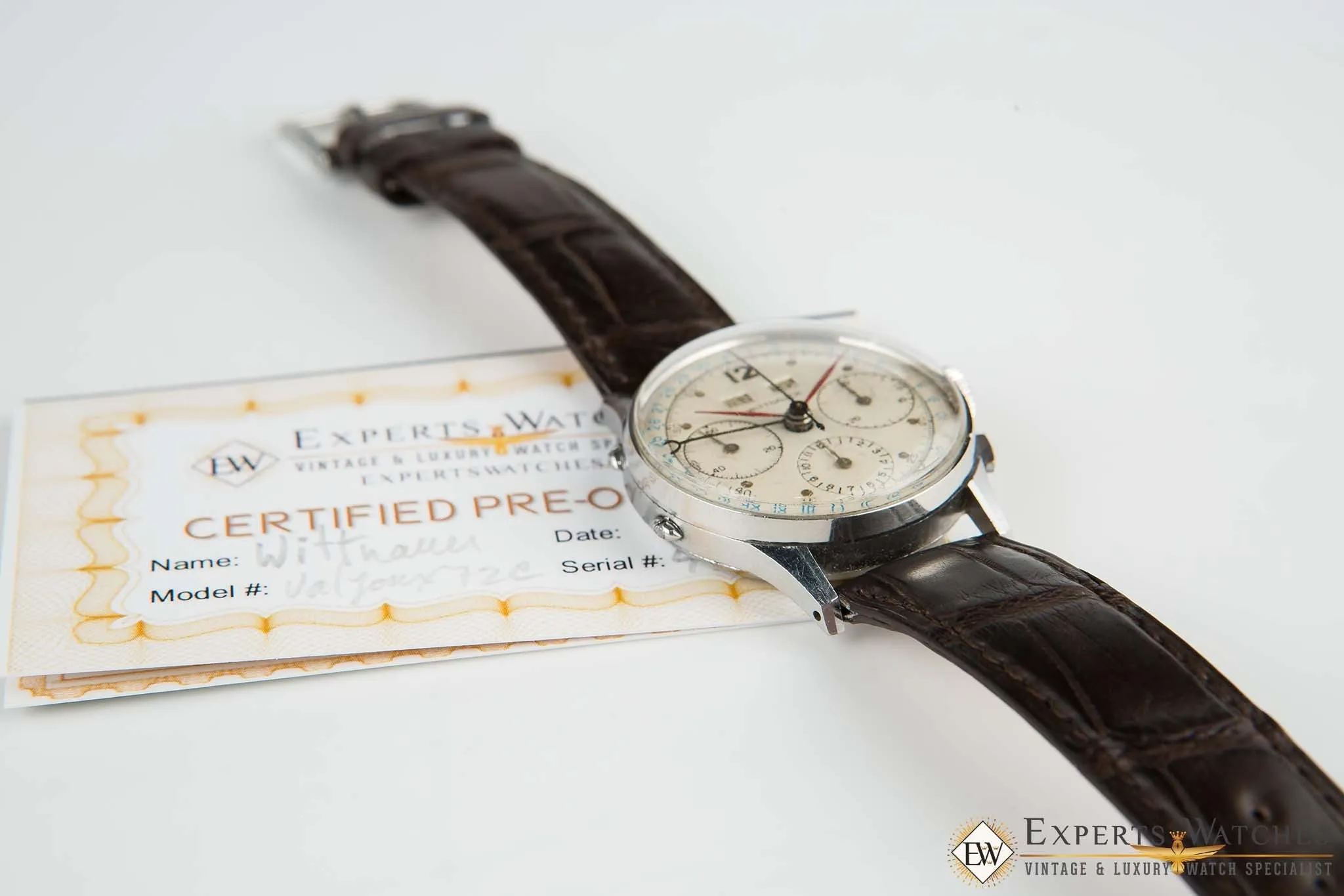1950s Vintage Wittnauer Valjoux 72C Triple Date Calendar Chronograph Watch