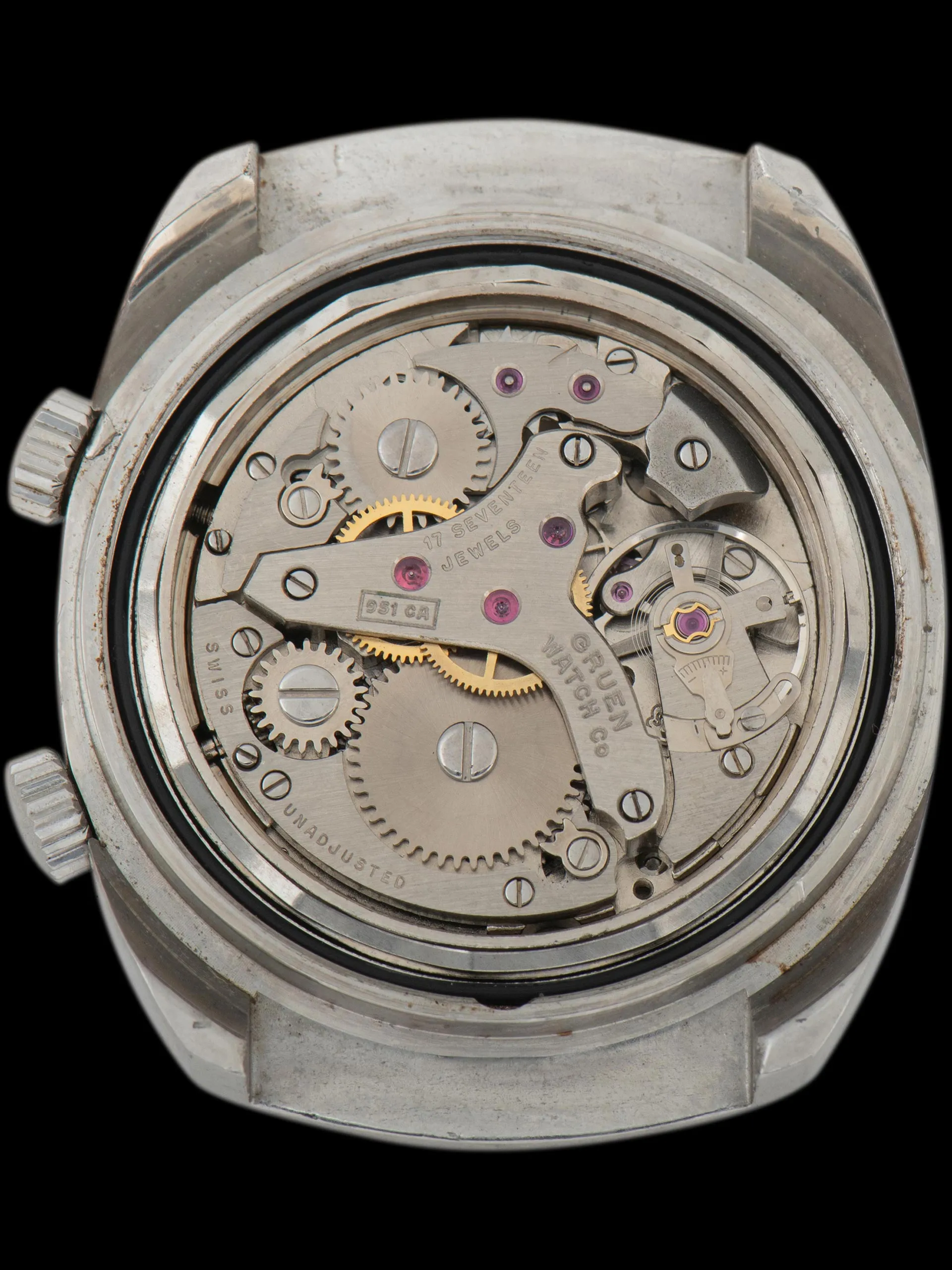 1960s Gruen Precision Alarm "Tuxedo Dial"
