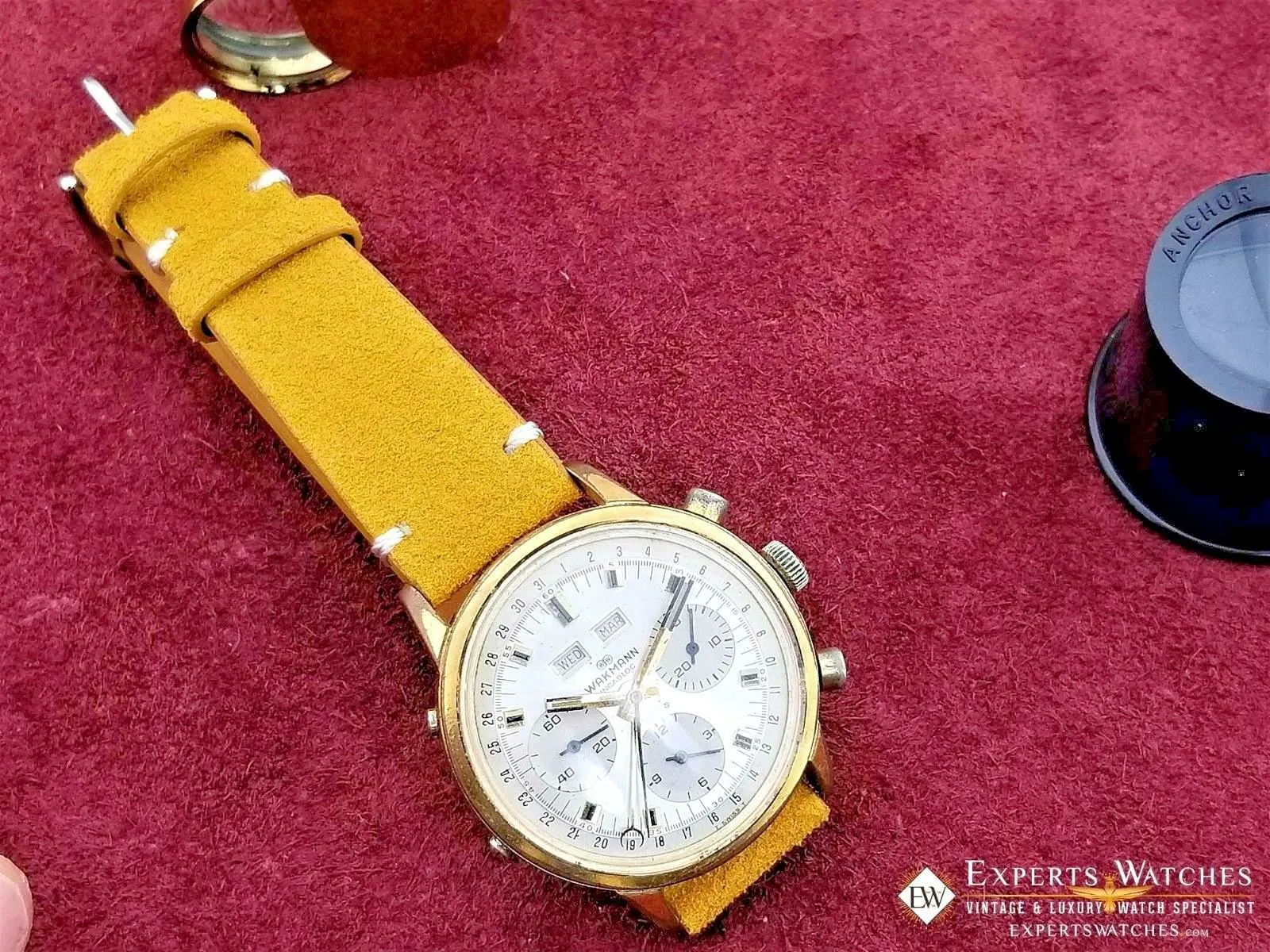 1974 Serviced Vintage Wakmann Triple Calendar Date Chronograph Valjoux 730 72c