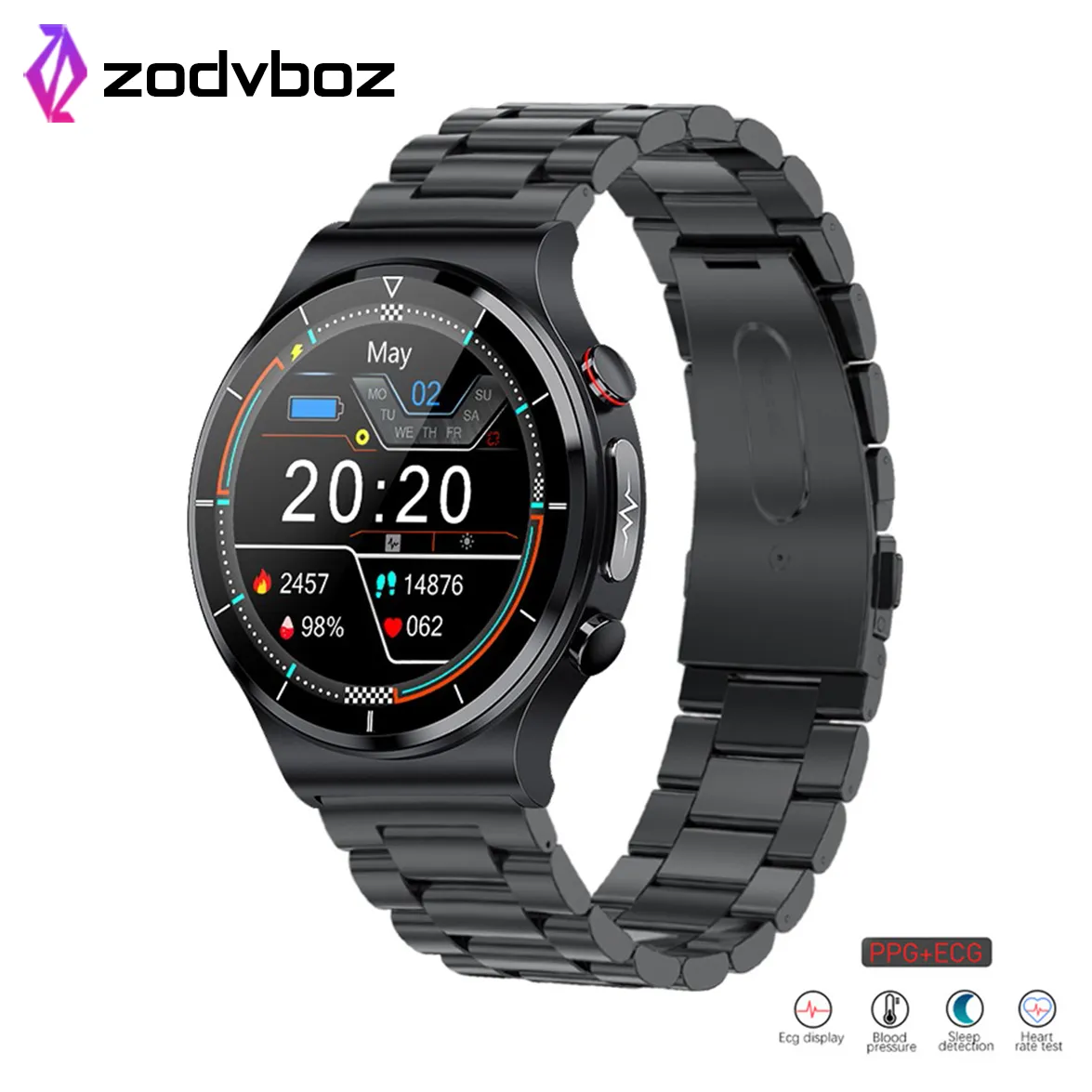 2022 New Smart watch Men AMOLED HD Full Touch Screen Fitness Tracker Smart Watch Men ECG PPG Heart Rate Monitor Blood Pressure