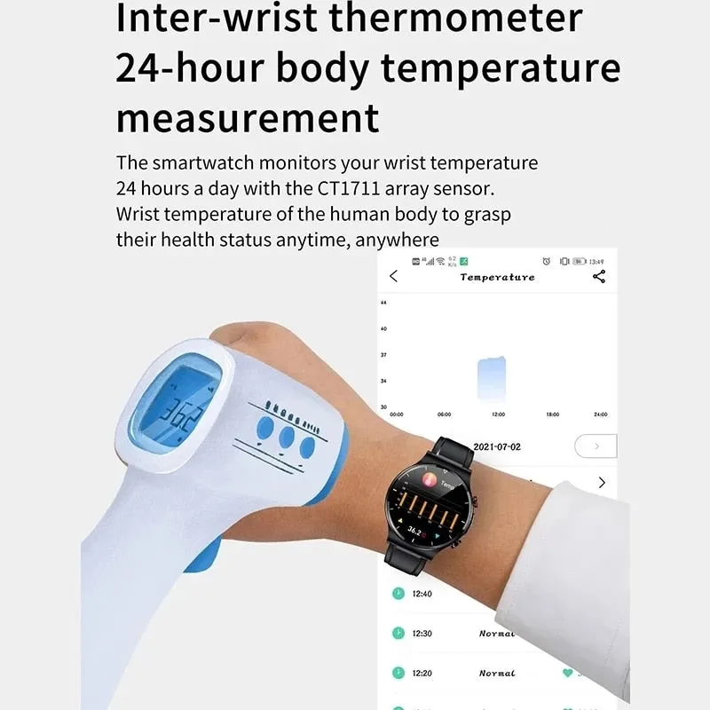 2022 New Smart watch Men AMOLED HD Full Touch Screen Fitness Tracker Smart Watch Men ECG PPG Heart Rate Monitor Blood Pressure