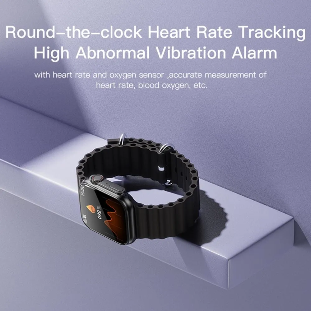 2.03 Inch Ip67 Waterproof Smart Watch Support Heart Rate / Blood Oxygen Monitoring Black