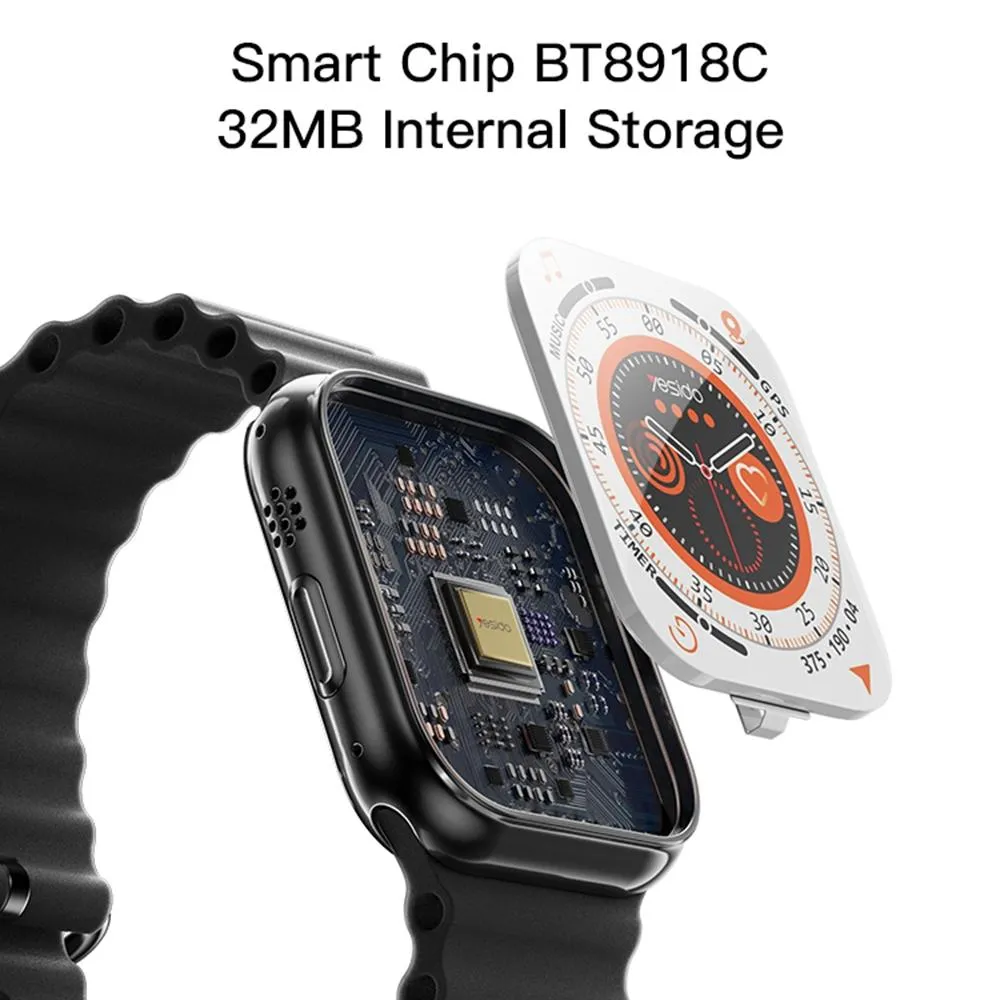 2.03 Inch Ip67 Waterproof Smart Watch Support Heart Rate / Blood Oxygen Monitoring Black