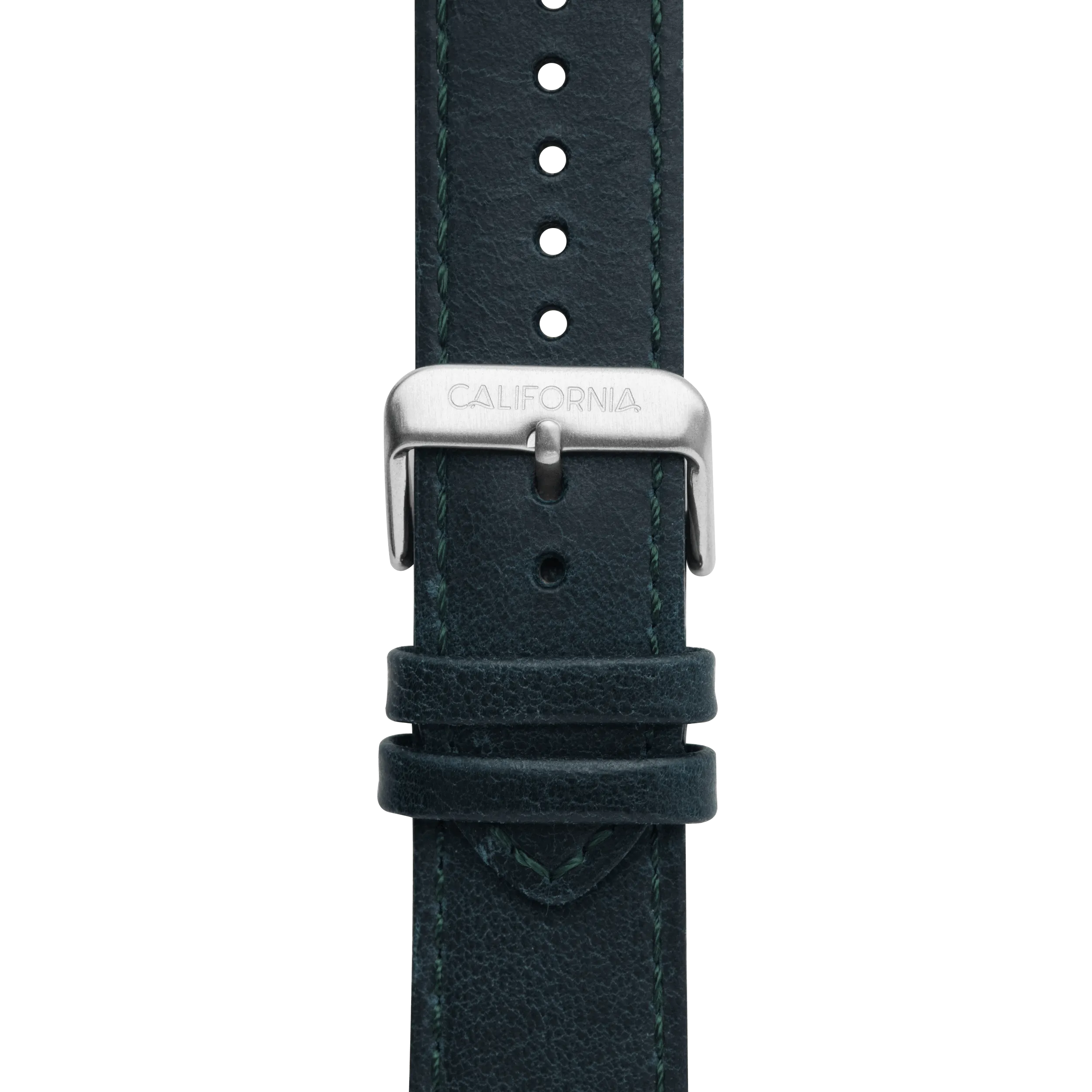 22mm Leather Navy Silver