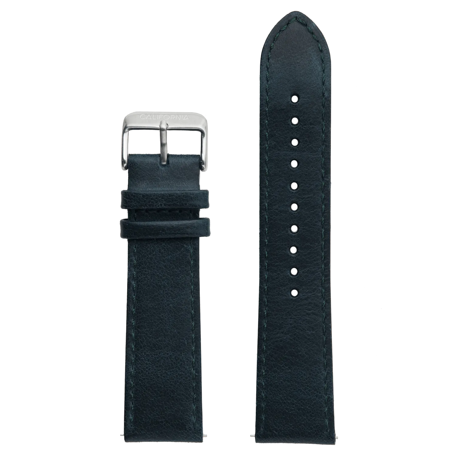 22mm Leather Navy Silver