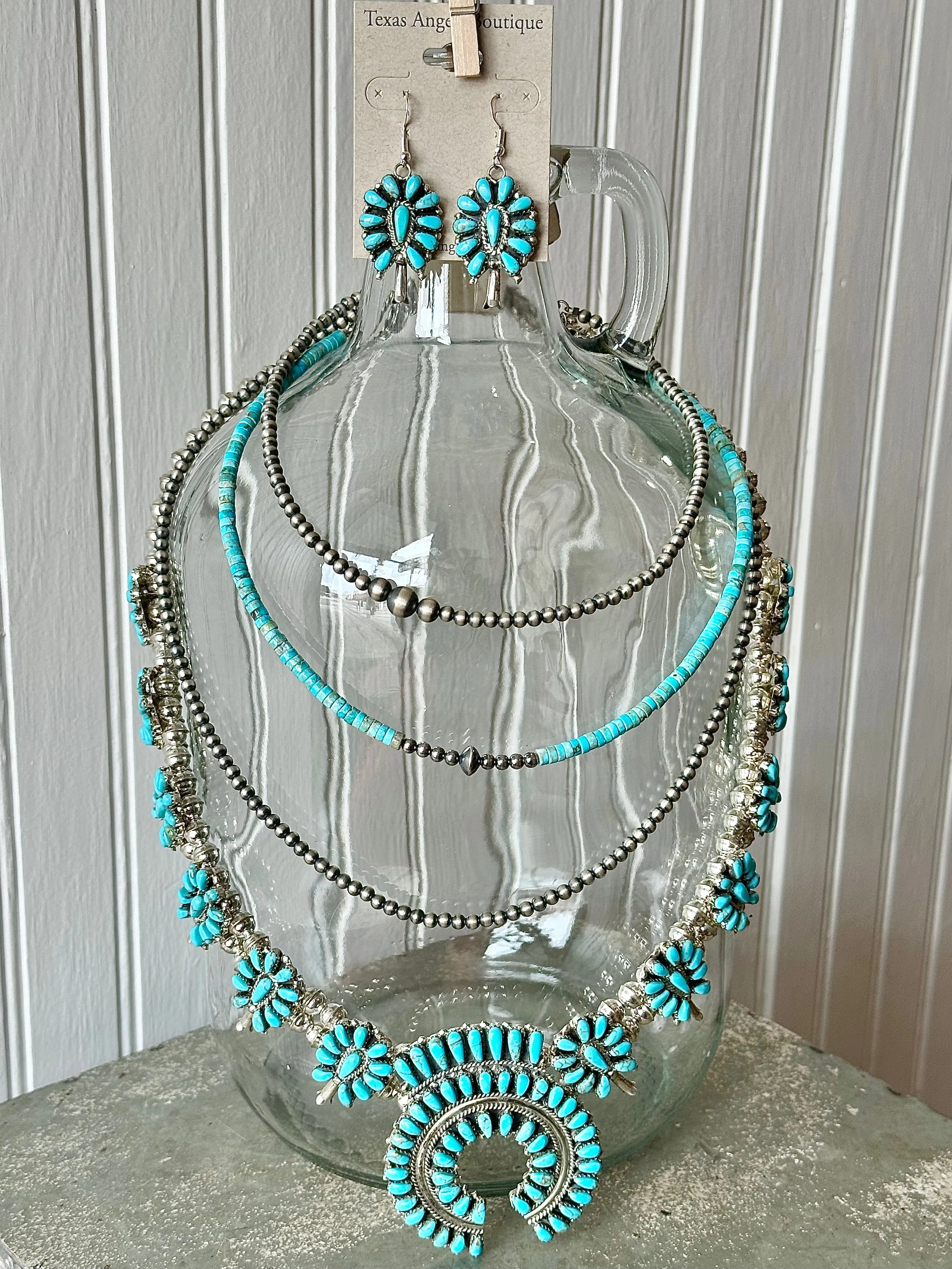 22" Sterling Silver Navajo Pearls Necklace