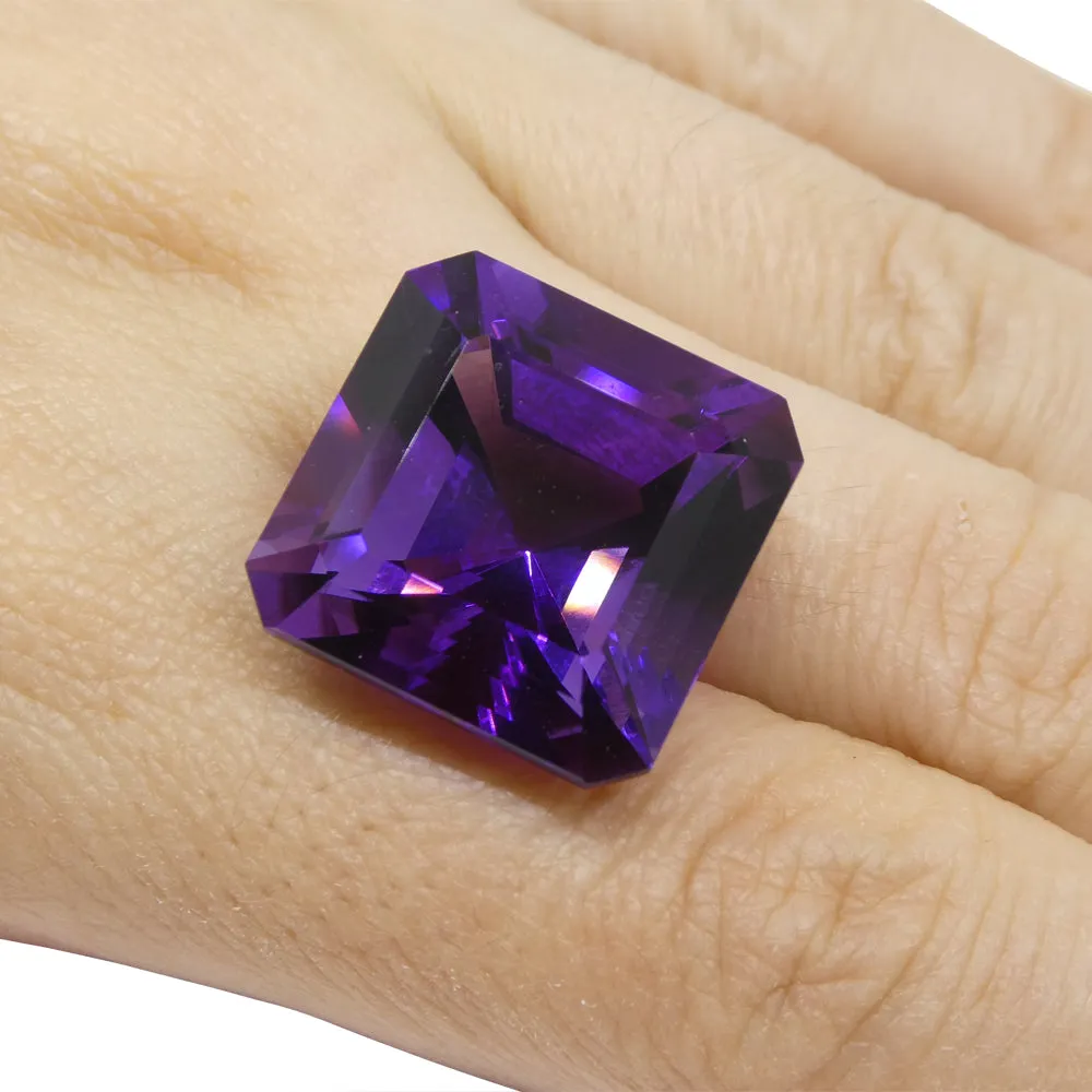 28.09ct Square Purple Amethyst from Uruguay