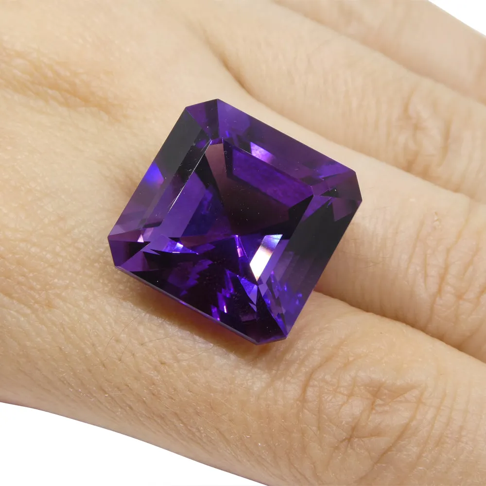 28.09ct Square Purple Amethyst from Uruguay