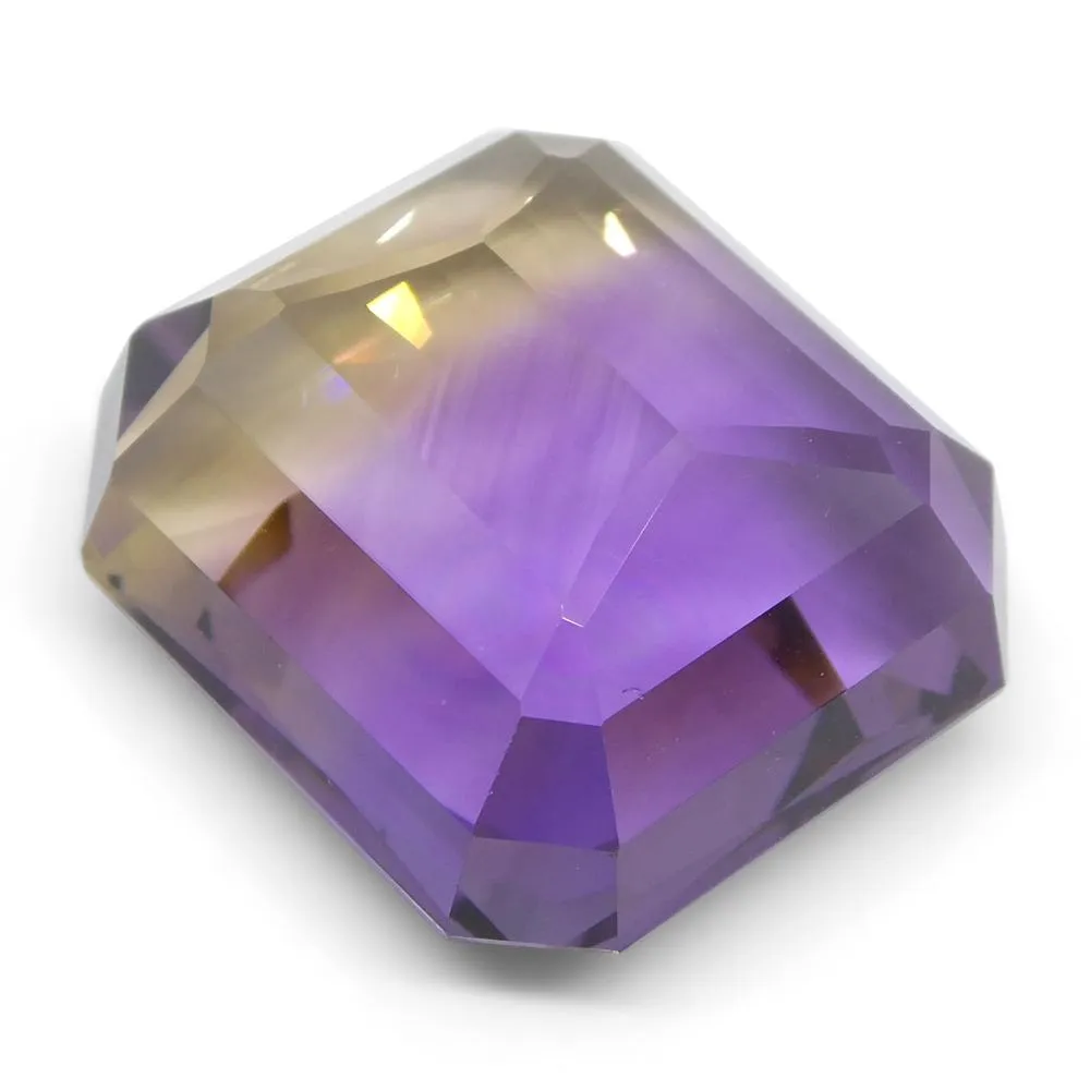 29.65 ct Emerald Cut Ametrine, 100% Natural Very Rare Single Source Gem from Bolivia