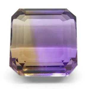 33.59 ct Square Ametrine, 100% Natural Very Rare Single Source Gem from Bolivia