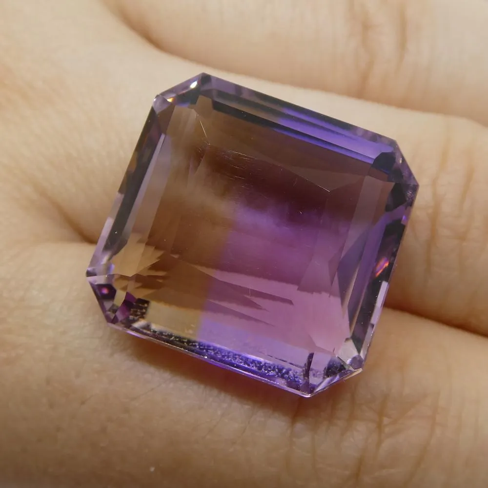 39.25 ct Square Ametrine, 100% Natural Very Rare Single Source Gem from Bolivia