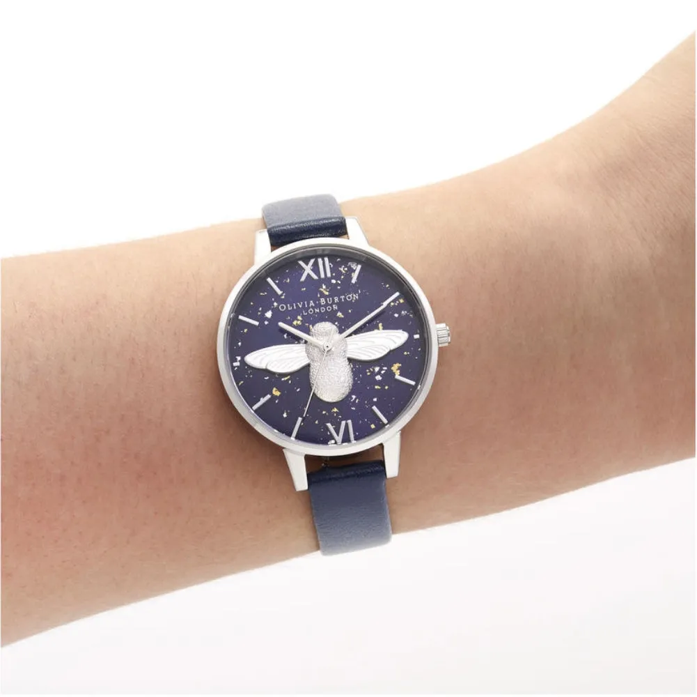 3D Bee Midnight Demi Dial Navy and Silver Watch