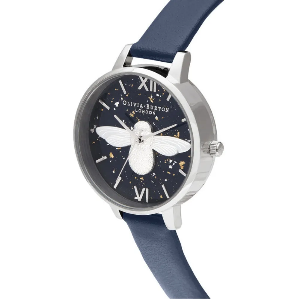 3D Bee Midnight Demi Dial Navy and Silver Watch