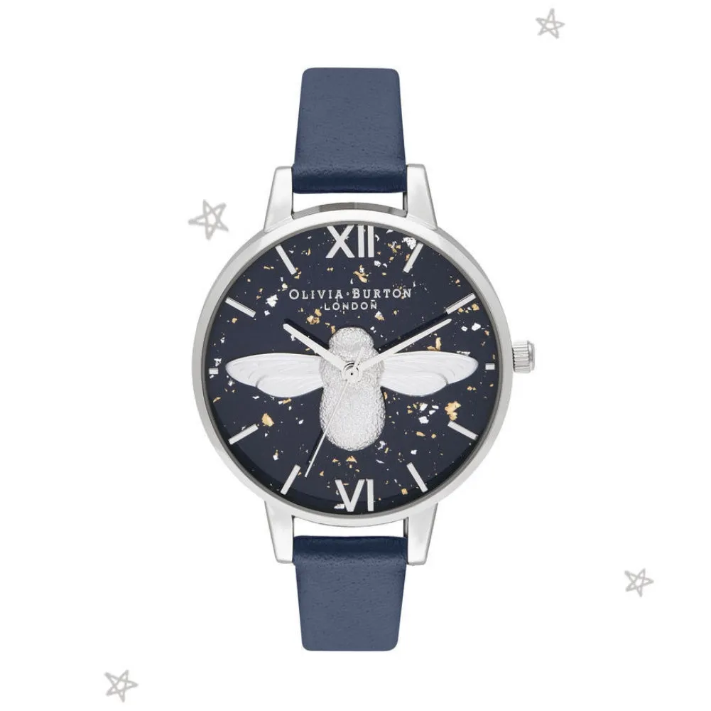3D Bee Midnight Demi Dial Navy and Silver Watch