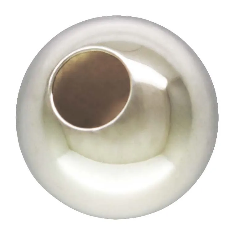 4.0mm Bead Light 1.5mm Hole, Sterling Silver. Made in USA. #50012041