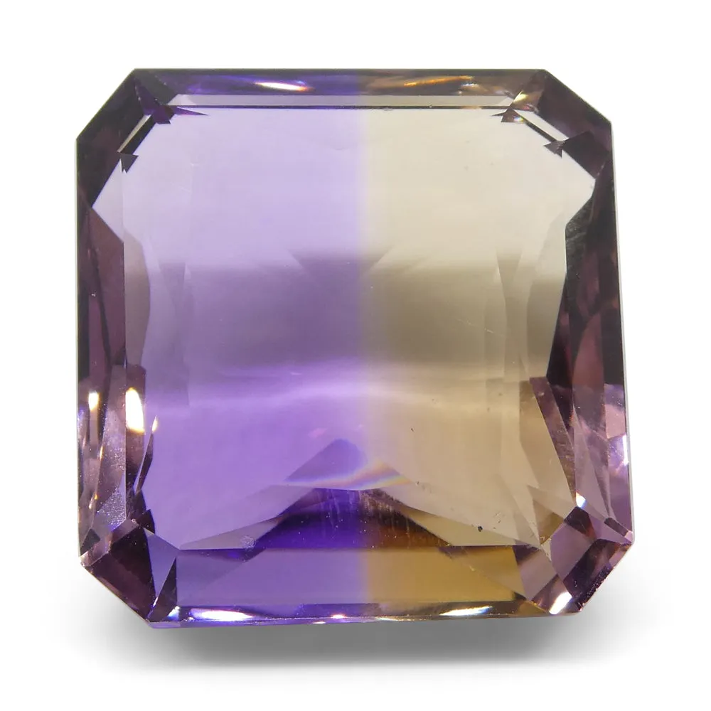 43.02 ct Square Ametrine, 100% Natural Very Rare Single Source Gem from Bolivia