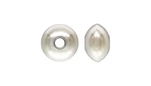 4.5x3.0mm Saucer Bead 1.1mm Hole, Sterling Silver. Made in USA. #5020134L