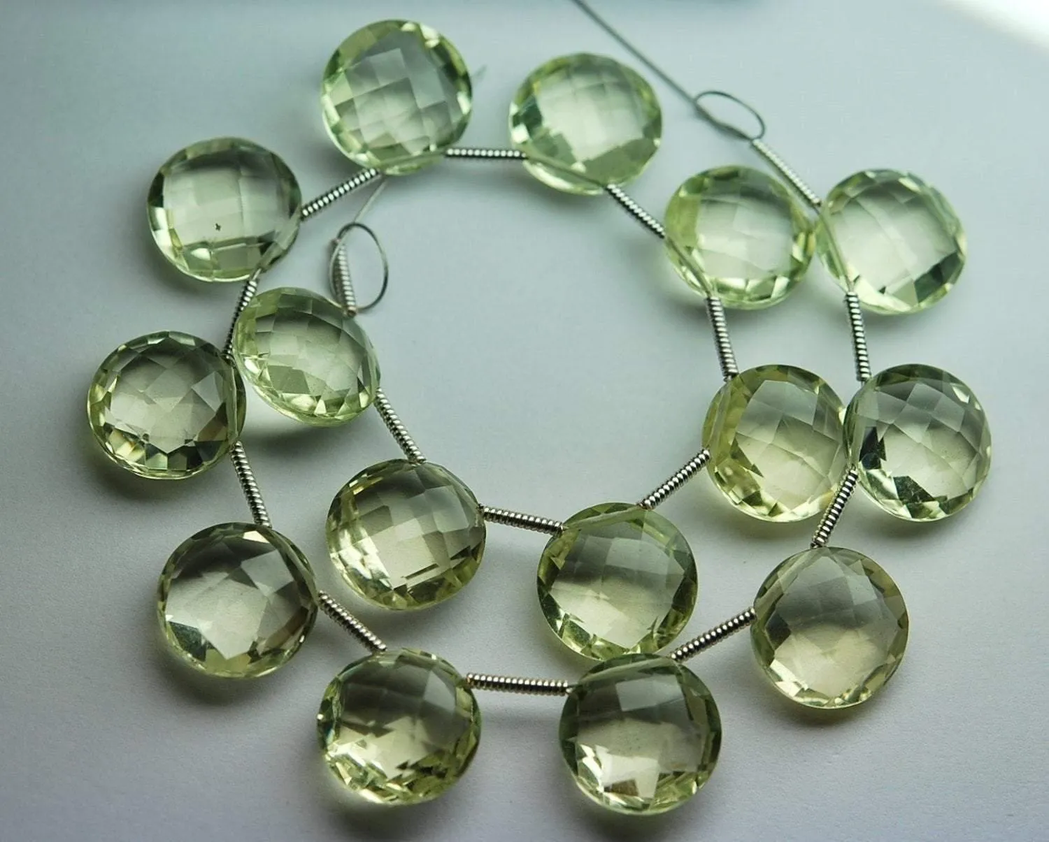 5 Matched Pair, Aaa Natural Lemon Quartz Faceted Match Coins Briolettes 12mm,Calibrated Size