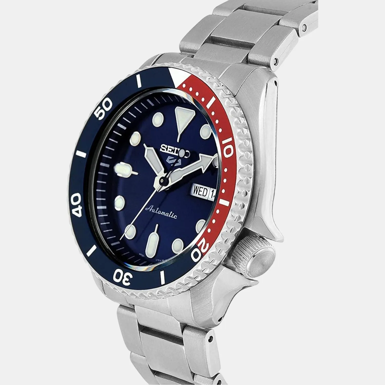 5 Sports Men Automatic Blue Dial Analog Stainless Steel Watch SRPD53K1