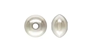 6.7x4.6mm Saucer Bead 1.5mm Hole, Sterling Silver. Made in USA. #5020136L