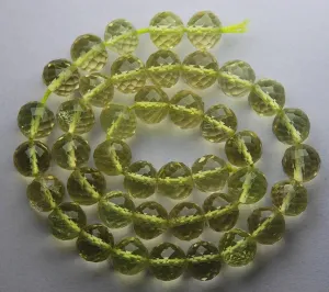 8 Inch Strand,Lemon Quartz, Full Strand Micro Faceted Round Balls Beads, 8mm Size,Super Quality Lemon Quartz Balls Beads
