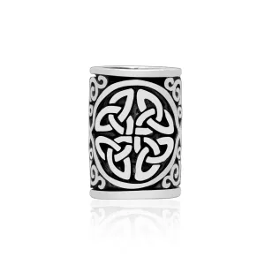925 Sterling Silver Celtic Triquetra Beard Hair Bead
