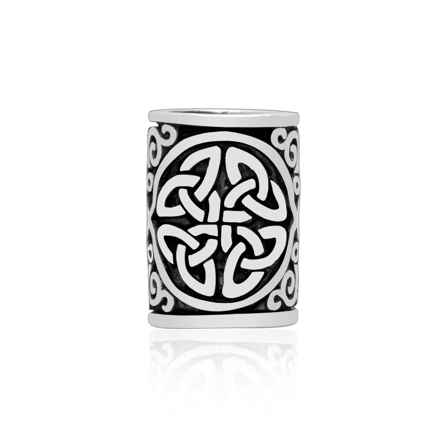 925 Sterling Silver Celtic Triquetra Beard Hair Bead