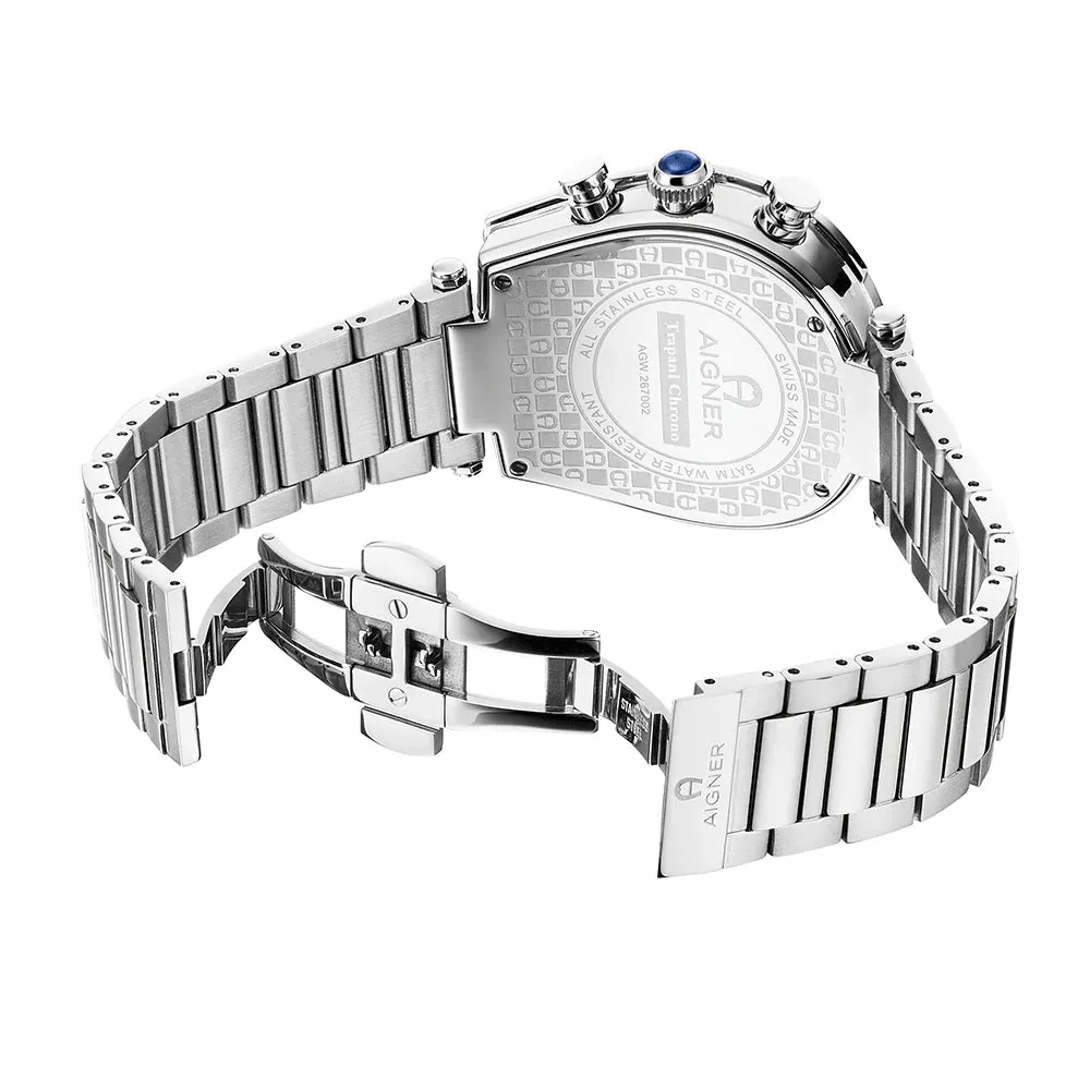 Aigner Trapani Chrono Gents Blue Dial Stainless Steel Watch