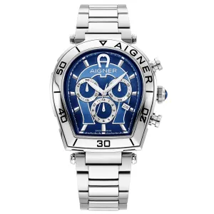 Aigner Trapani Chrono Gents Blue Dial Stainless Steel Watch