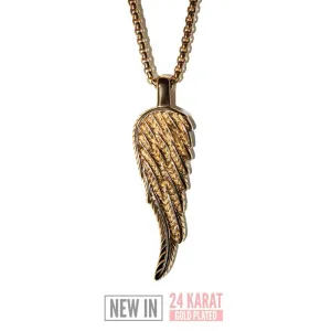 Angel Wing Necklace 24KT Gold