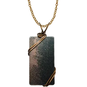 Antique Bronze Rectangler Necklace, 1.5" long with bronze finish wiring, Item# 4715X