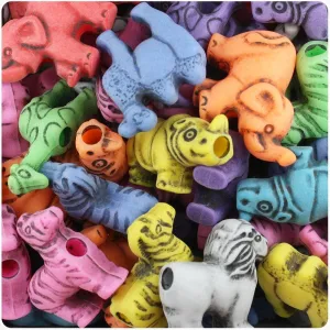 Antique Safari Animal Beads (72 Pack)