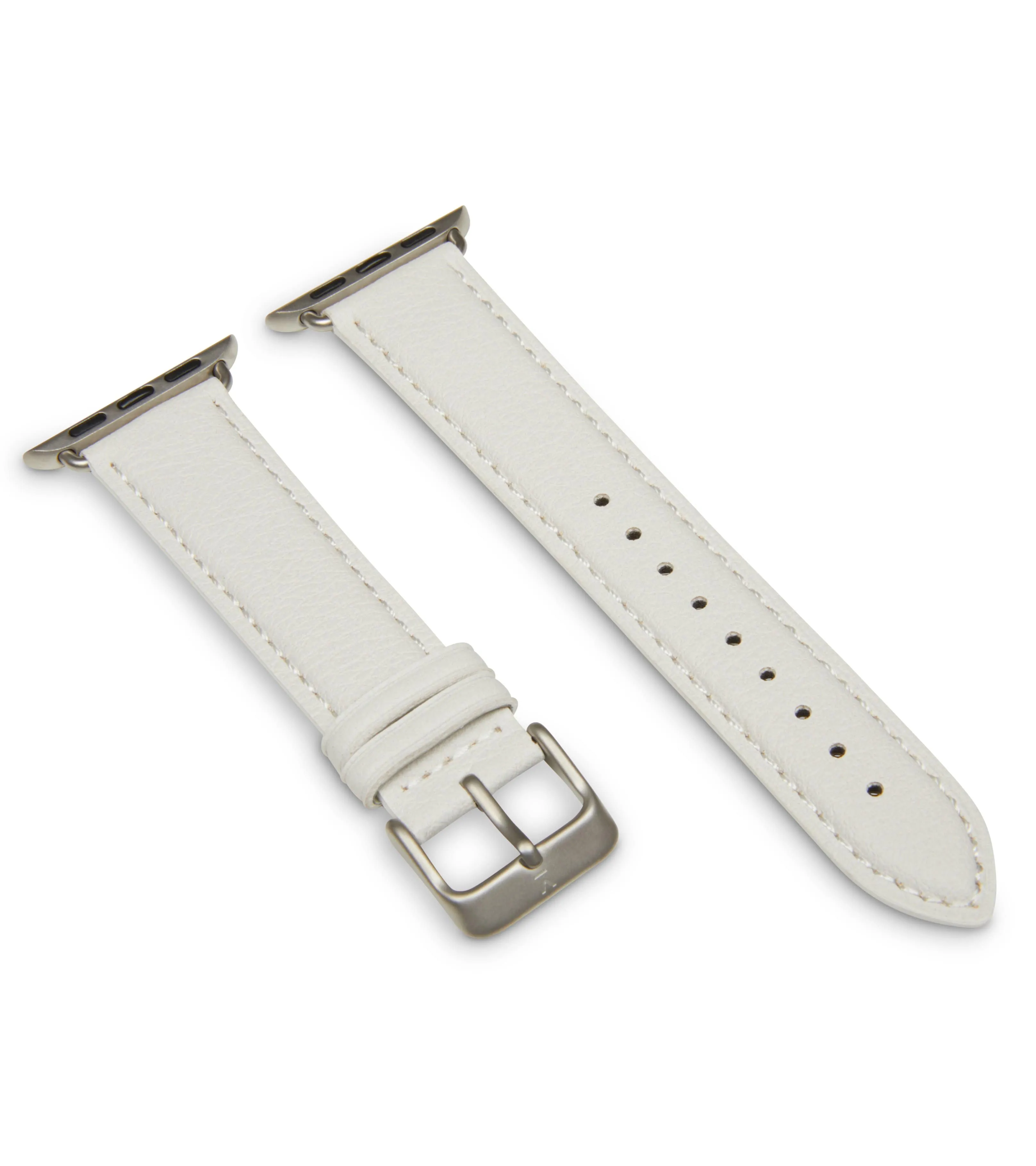 Apple Watch Compatible Vegan Watch Strap | Off White & Silver
