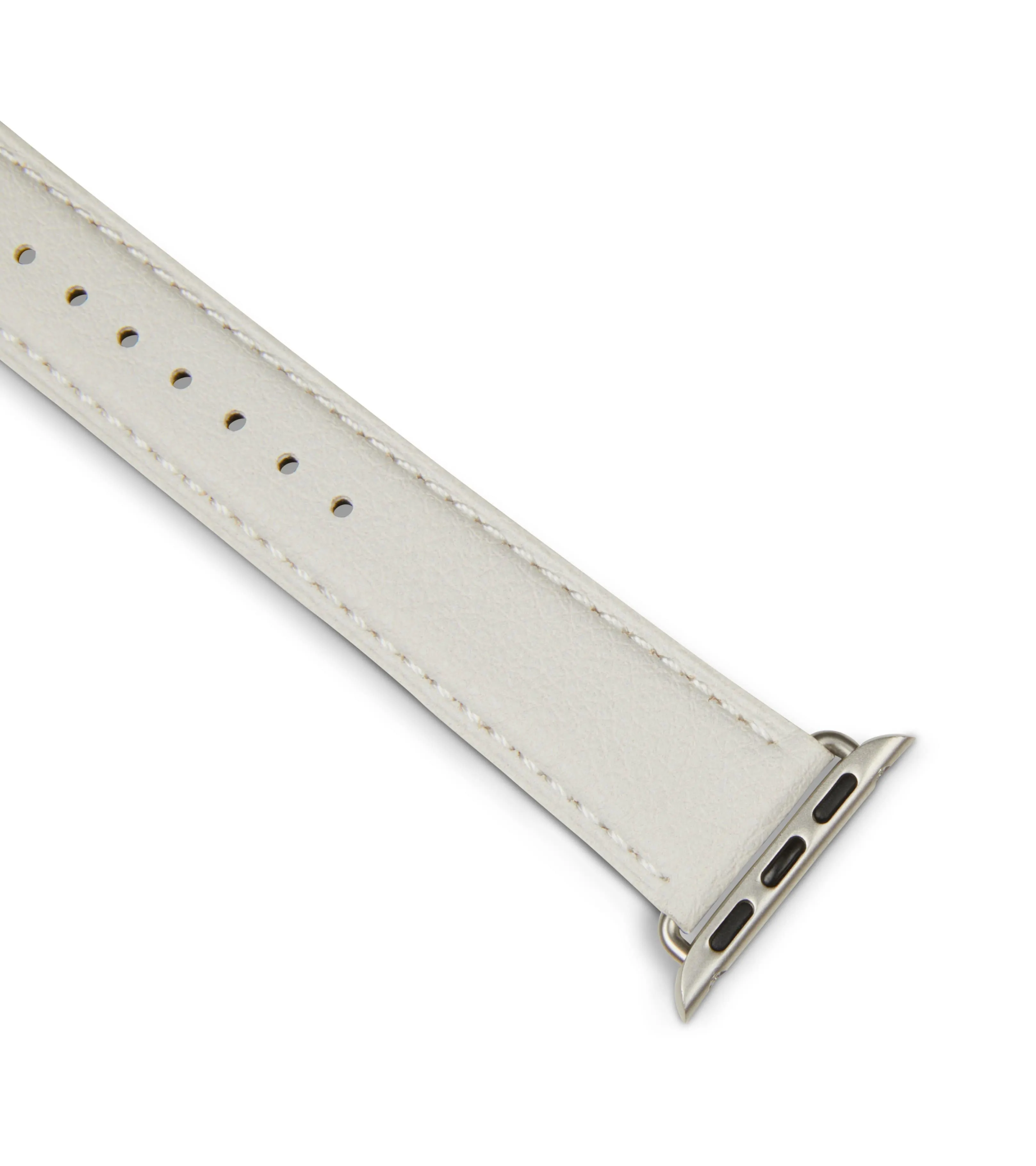 Apple Watch Compatible Vegan Watch Strap | Off White & Silver