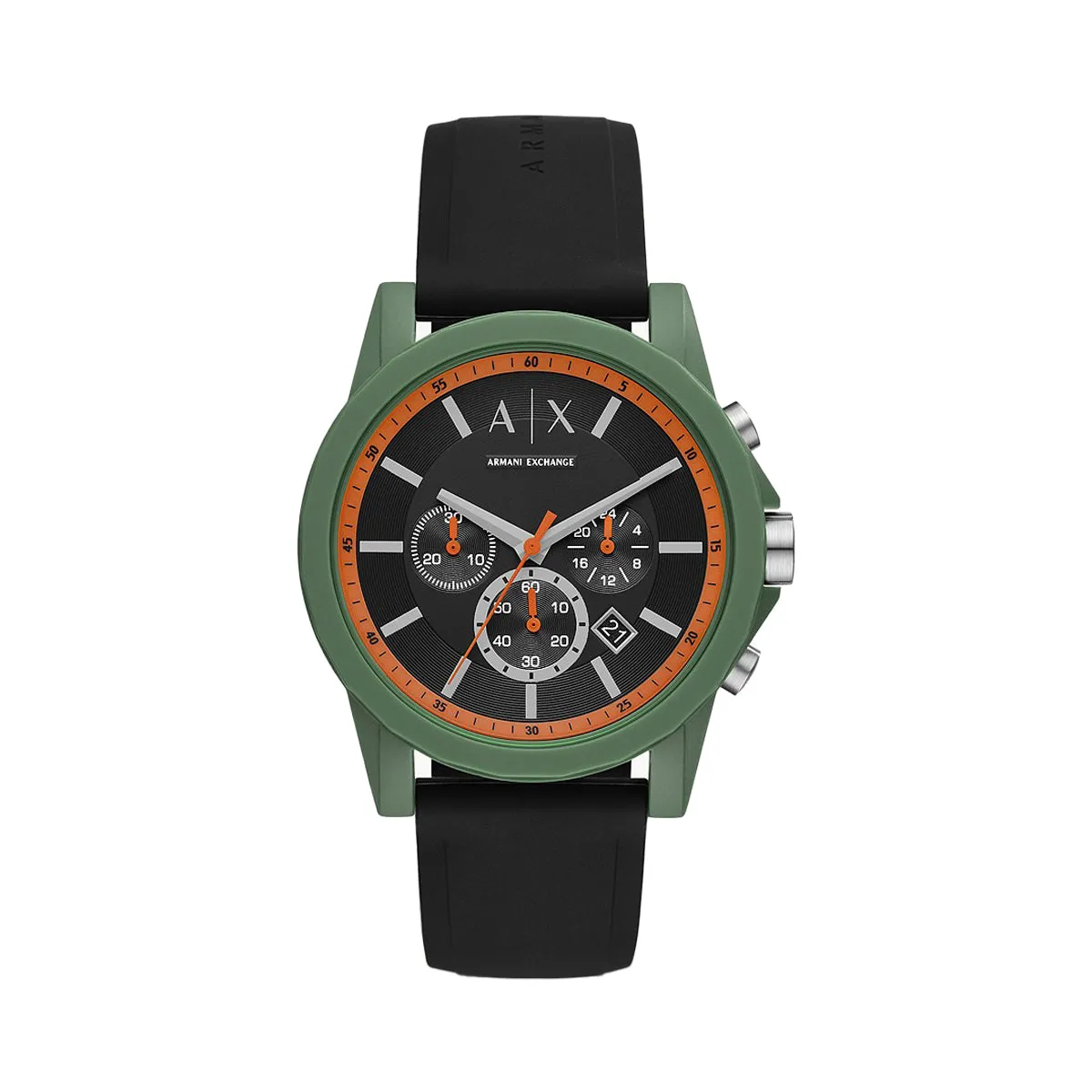 Armani Exchange Men's Chronograph Black Silicone Watch