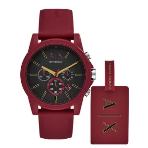 Armani Exchange Men's Set Watch And Luggage Tag