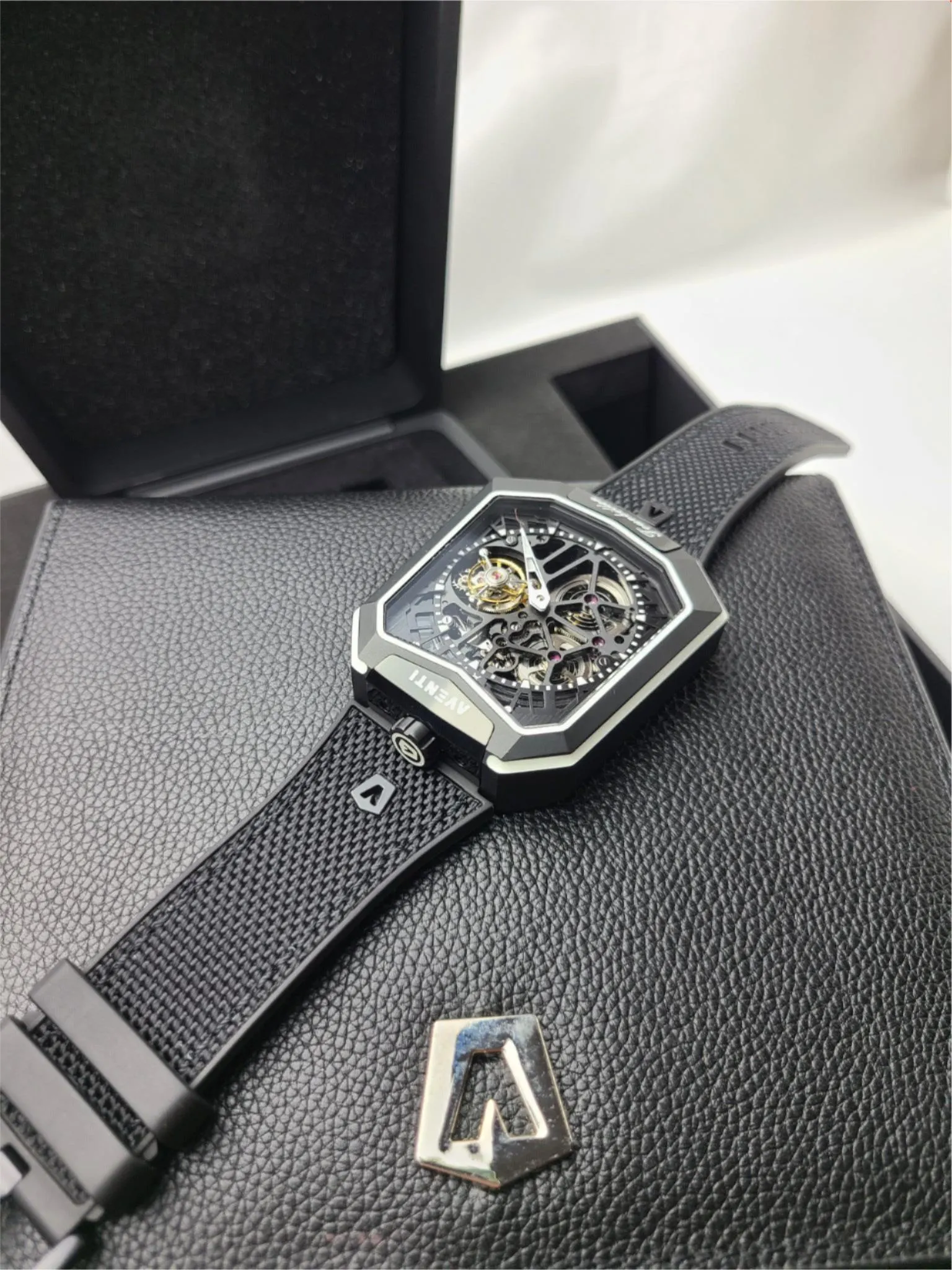 AVENTI UniCorn Skeleton Tourbillion Watch A10 Super Rare Exclusive DLC Black