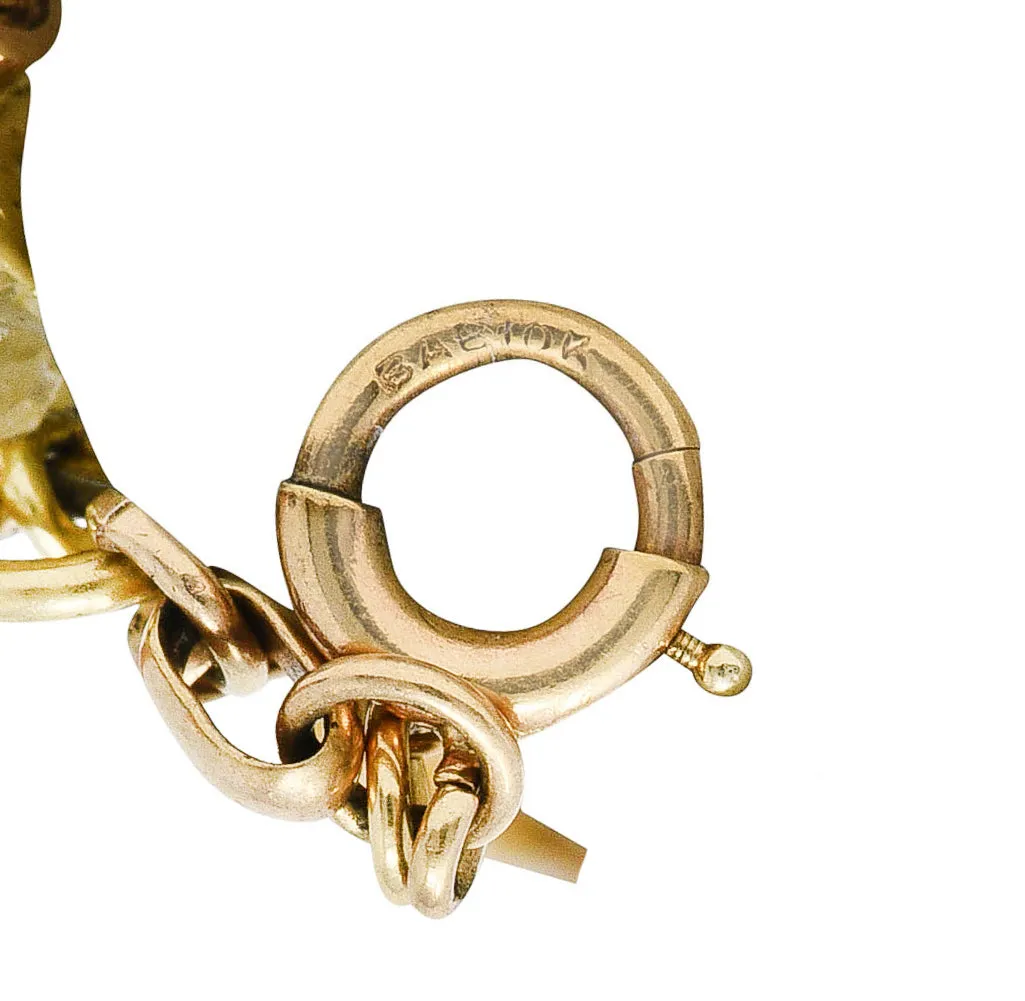 Ballou & Co. Inc. Antique Enamel Two-Tone Gold Charm Bracelet