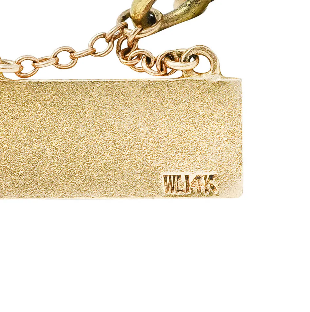 Ballou & Co. Inc. Antique Enamel Two-Tone Gold Charm Bracelet