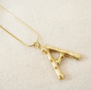 BAMBOO INITIAL PENDANT NECKLACE