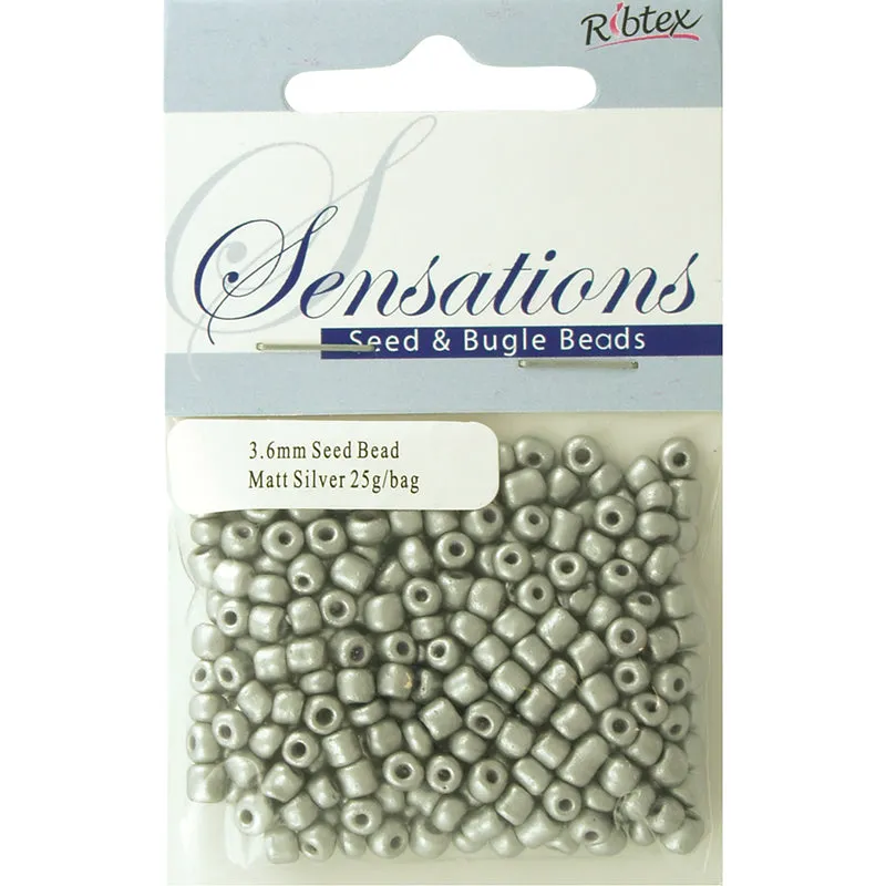 BEAD GLASS SEED 3.6MM MATT SILVER 25G