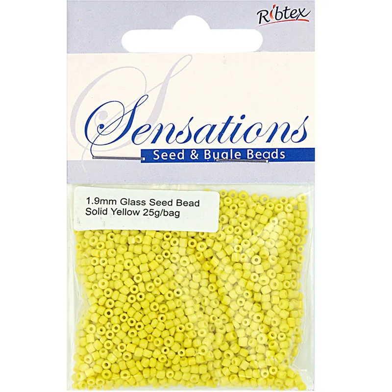 BEAD GLASS SEED SOLID YELLOW 1.8 25G