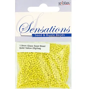 BEAD GLASS SEED SOLID YELLOW 1.8 25G