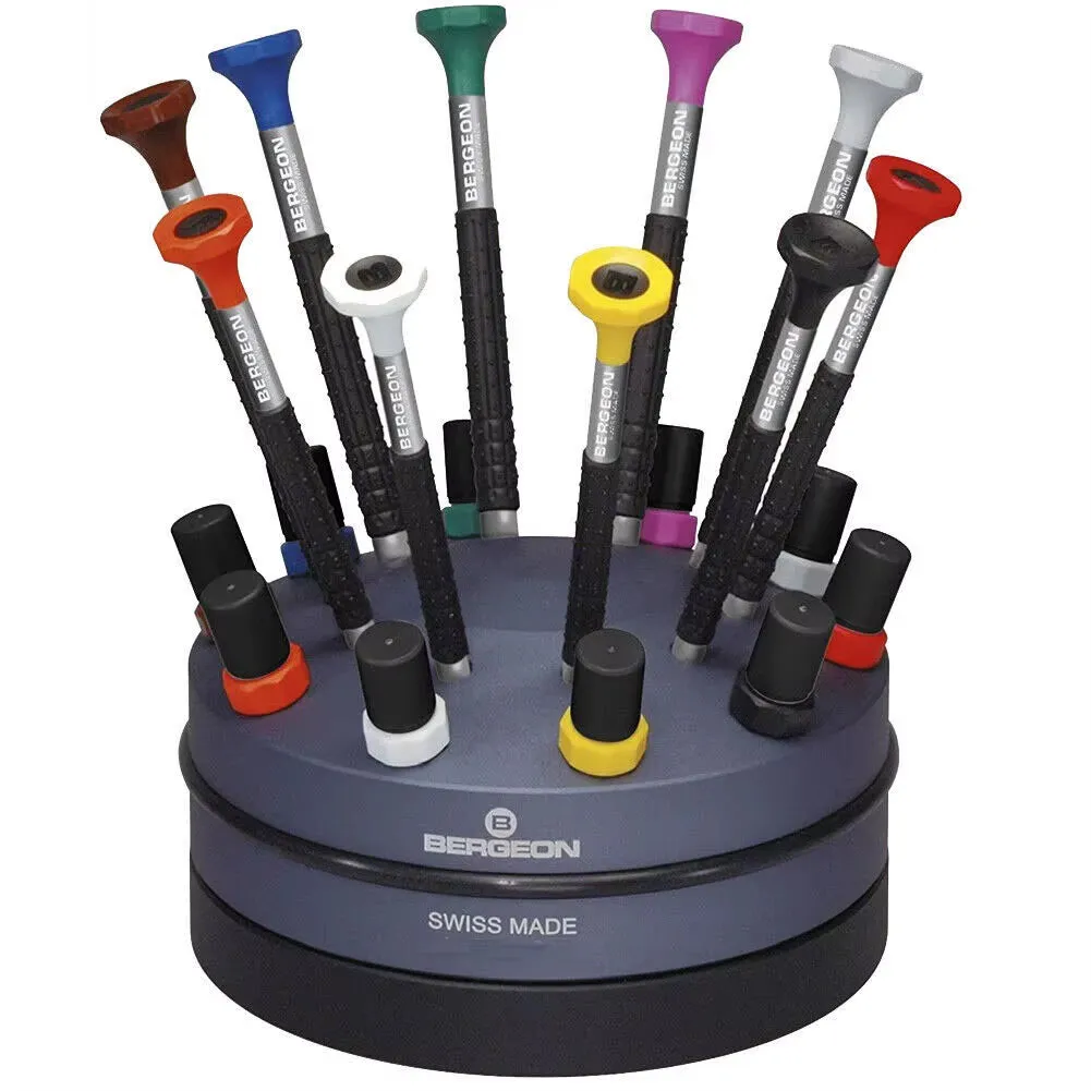 Bergeon 7899-S10 Set of 10 Precision Screwdriver in Aluminium Ø0.5 ~ Ø3.0 Mm