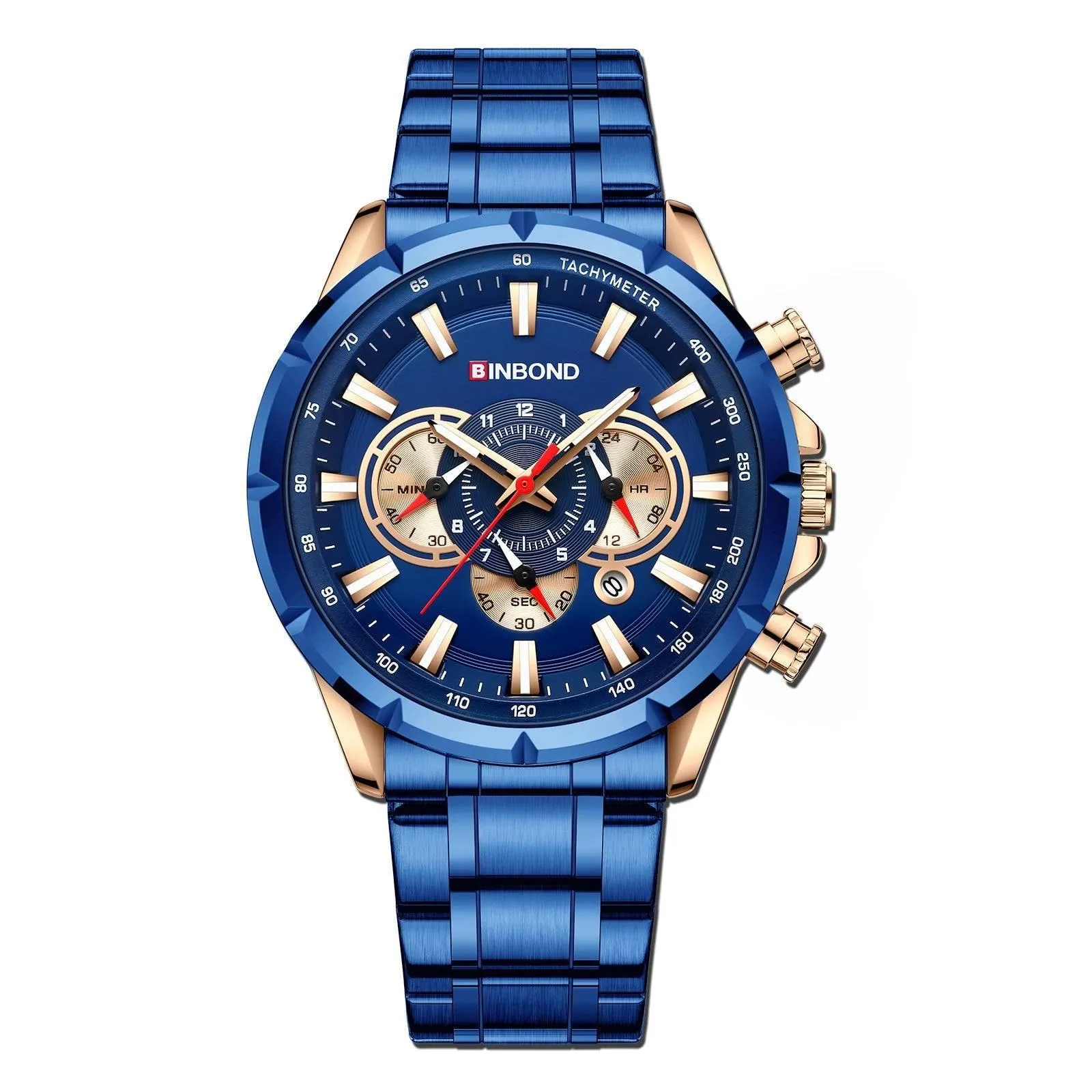 BINBOND Tactical Waterproof Watch Timing Multi-Pointer Quartz Watch