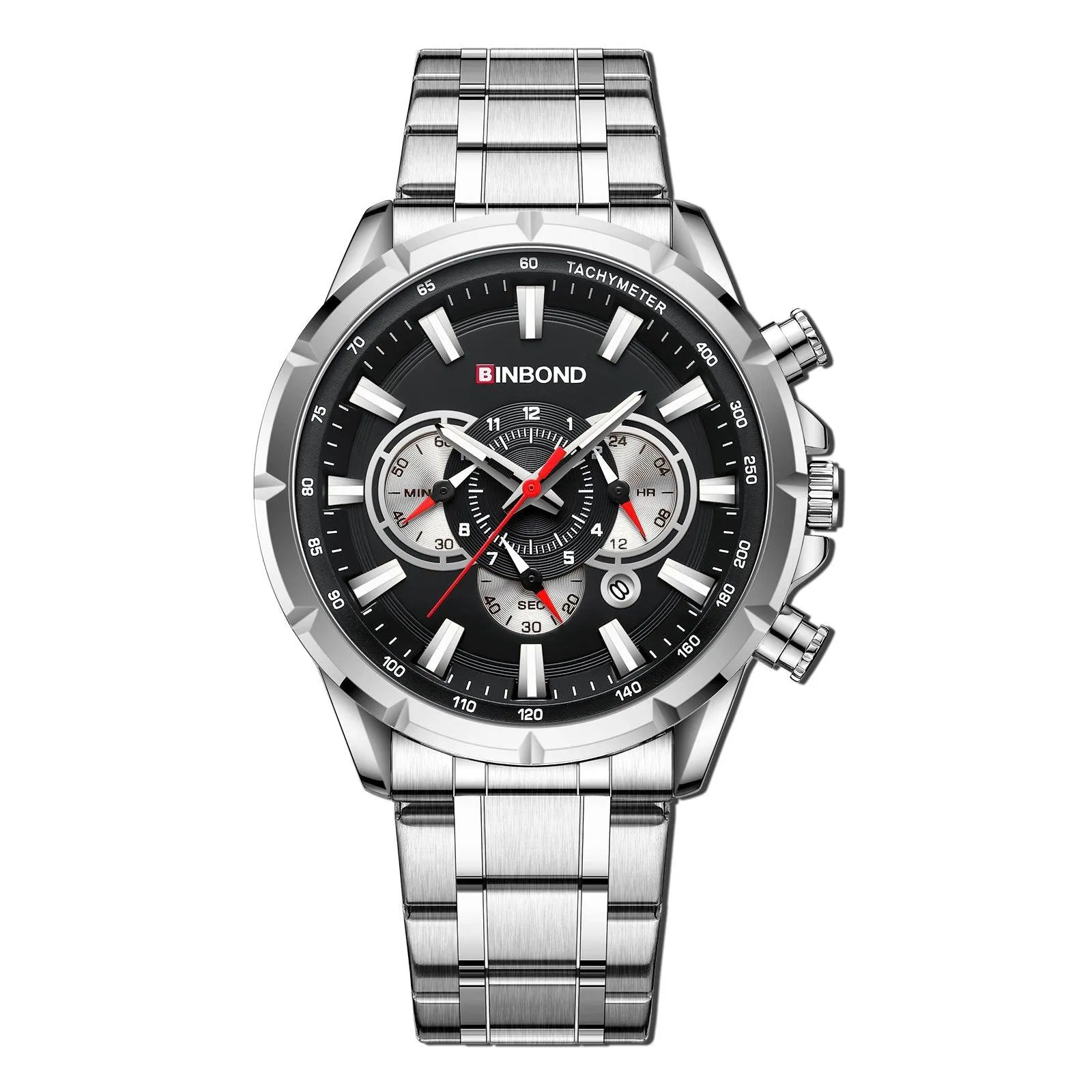 BINBOND Tactical Waterproof Watch Timing Multi-Pointer Quartz Watch