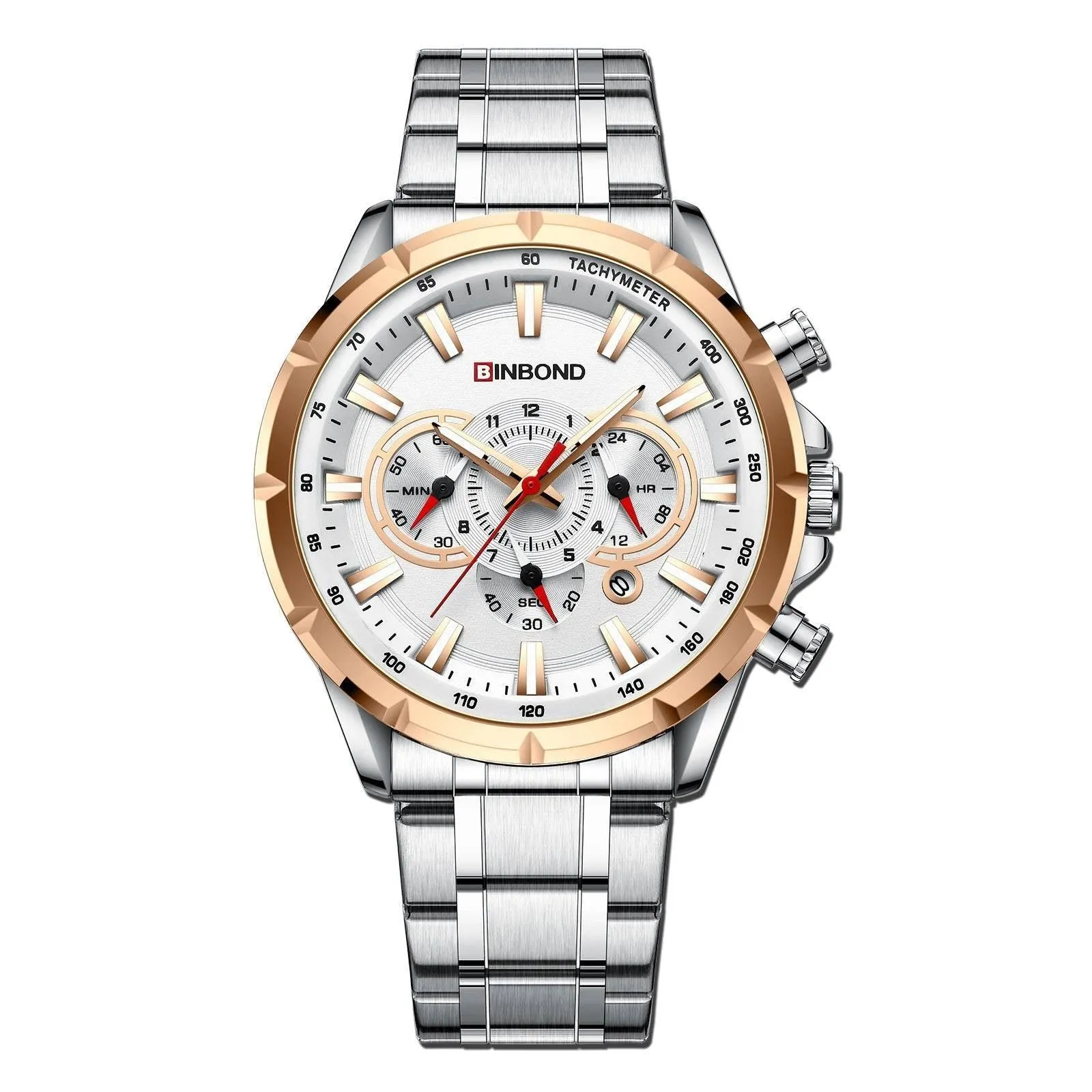 BINBOND Tactical Waterproof Watch Timing Multi-Pointer Quartz Watch
