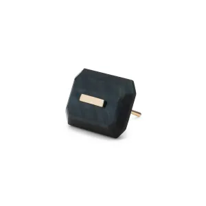 BIRD OF PARADISE Naked Rectangle Stone Stud Earring, Blue Tiger Eye