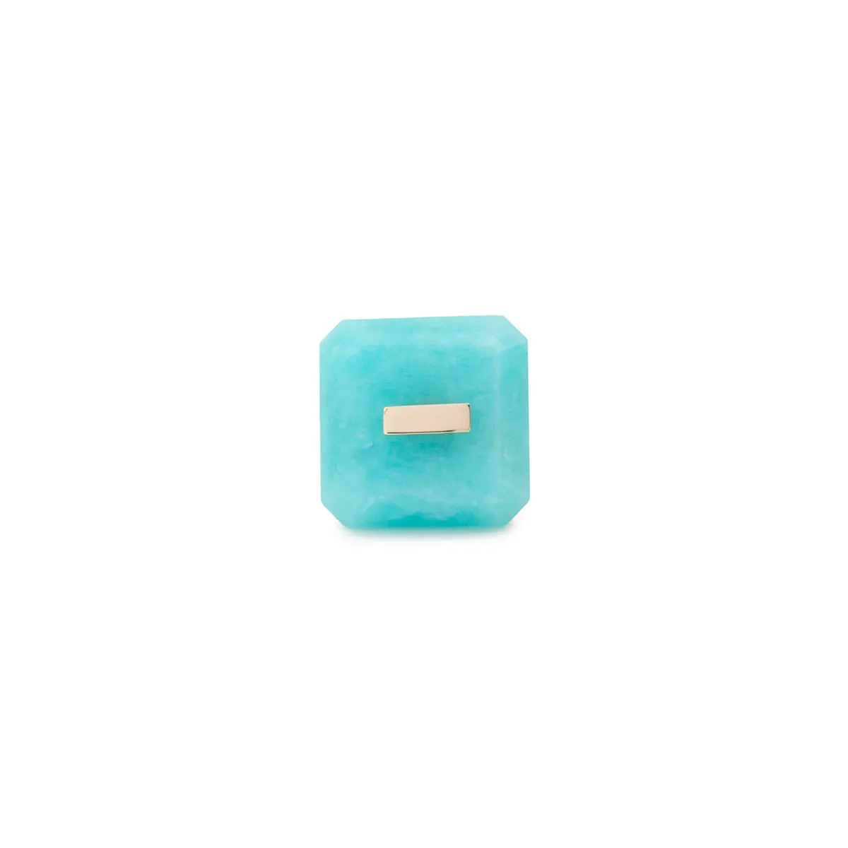 BIRD OF PARADISE Naked Square Stone Stud Earring, Amazanite