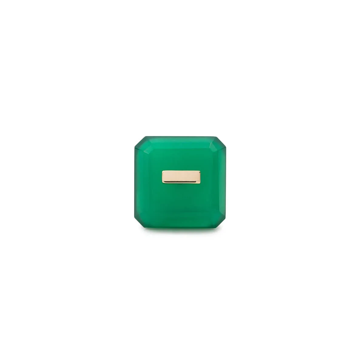 BIRD OF PARADISE Naked Square Stone Stud Earring, Green Agate